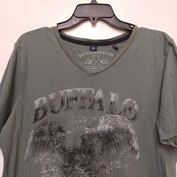 Buffalo David Bitton | Shirts | Buffalo David Bitton Green V Neck Shirt ...